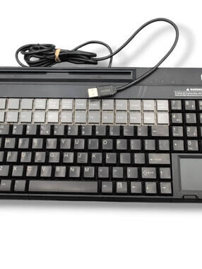 HP SPOS G86-62411EU USB POS Keyboard W Touchpad Card Reader Black Wired QWERTY